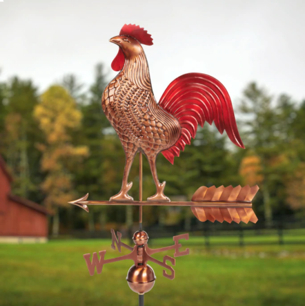 EXTRA LARGE COPPER " ROOSTER" WEATHERVANE  MADE IN USA #365 