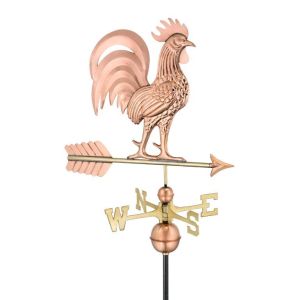 proud rooster weathervane - polished copper (1973p)