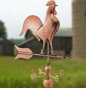 polished copper barn rooster estate weathervane