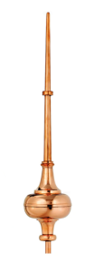 28" morgana polished copper finial with ships within 24 hours logo