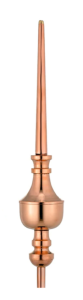 39" victoria polished copper finial with ships within 24 hours logo