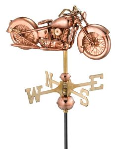 polished copper motorcycle garden weathervane