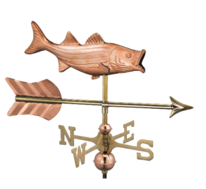Bass with Arrow Garden Weathervane - Polished Copper (8847PA)