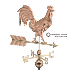 polished copper smithsonian rooster weathervane