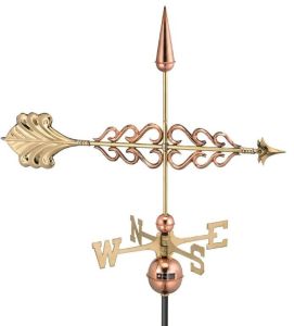 polished copper smithsonian arrow weathervane
