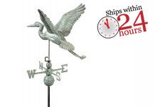 blue verde copper blue heron weathervane with ships within 24 hours logo