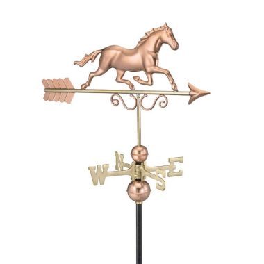galloping horse weathervane - polished copper (1974p)