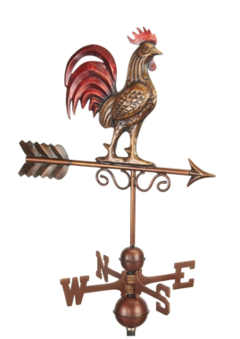 bantam rooster weathervane - polished copper (1975p)