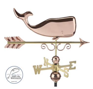 Save the Whales Weathervane - Polished Copper (1976P)