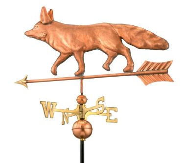 polished copper fox weathervane