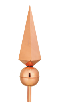 lancelot polished copper finial with ships within 24 hours logo
