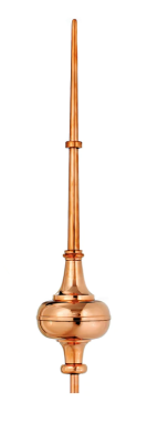 40" morgana polished copper finial with ships within 24 hours logo
