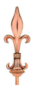 fleur-de-lis polished copper finial