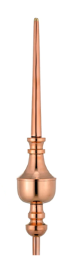 27" victoria polished copper finial with ships within 24 hours logo