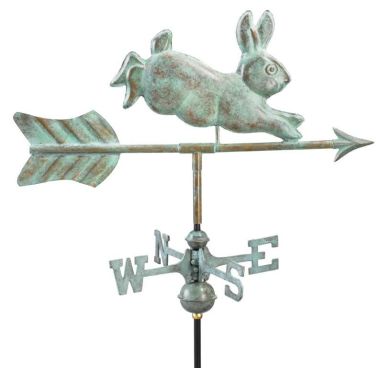blue verde copper rabbit garden weathervane