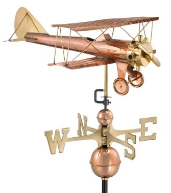 Biplane Weathervane - Polished Copper (9521P)