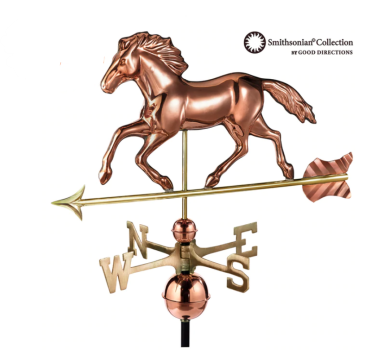 polished copper smithsonian running horse weathervane