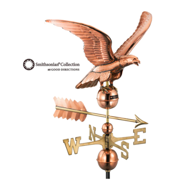 polished copper smithsonian eagle weathervane with ships within 24 hours logo
