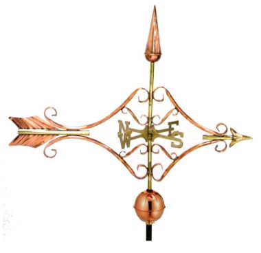 polished copper victorian arrow weathervane