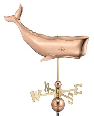 polished copper 28" whale weathervane