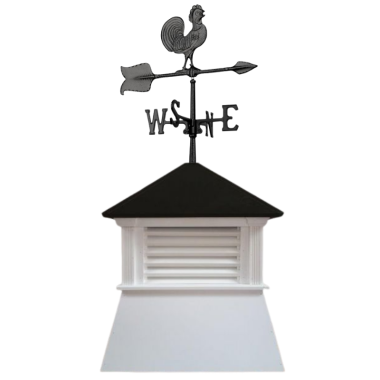 gable cupola with aluminum rooster weathervane