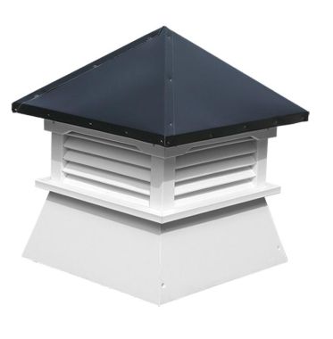 our square stonecrop shed cupola with a black metal roof (GVSLS-A)
