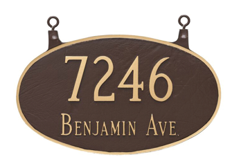 OVAL HANGING ADDRESS PLAQUE SIGN