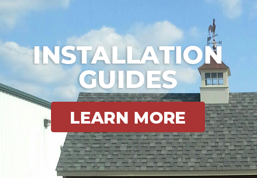 installation guides overlaid an image of a cupola and weathervane on a building
