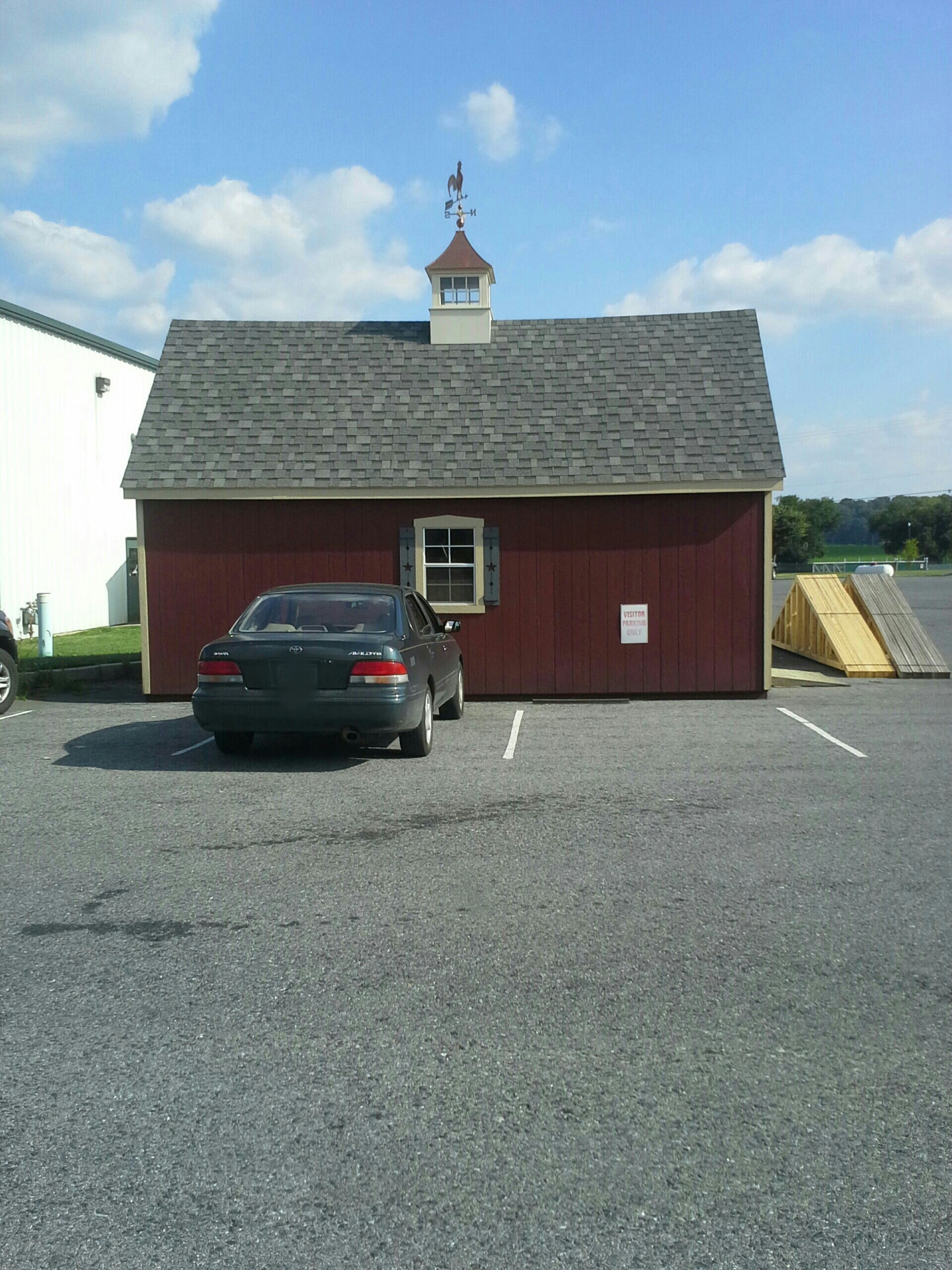 30 inch base cupola on a 24 foot two-car garage with 10:12 roof pitch
